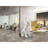 Bulldog Frances White Gloss Painted Outdoor Sculpture - 148cm