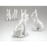 Bulldog Frances White Gloss Painted Outdoor Sculpture - 148cm