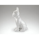 Bulldog Frances White Gloss Painted Outdoor Sculpture - 148cm