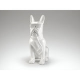 Bulldog Frances White Gloss Painted Outdoor Sculpture - 148cm