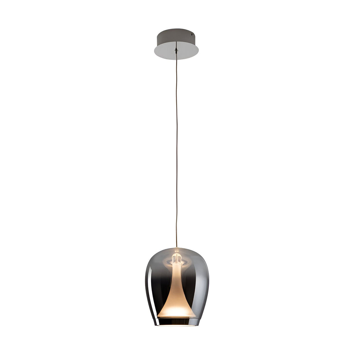 Suspiro LED Small Glass Pendant Light 15W 3000K - Chrome