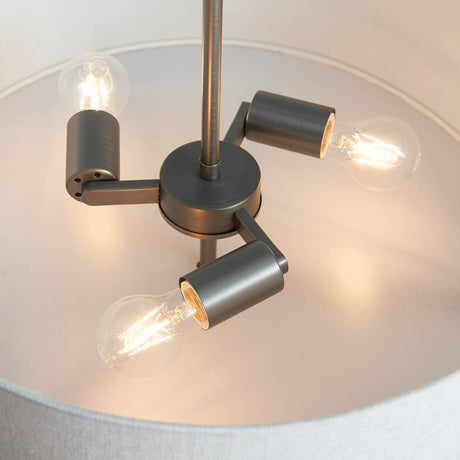 Brendon 3 Light Pendant - Bronze & Natural