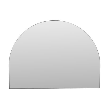 Wide arch wall mirror, 120 x 90cm, with a slim brushed silver metal frame, shown on a plain white background.