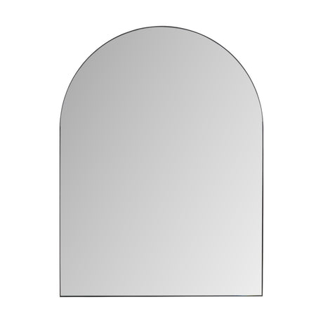 Slim Frame Black Metal Tall Arch Wall Mirror, 90 x 120cm, with a thin black metal frame and arched top, shown on a plain white background.