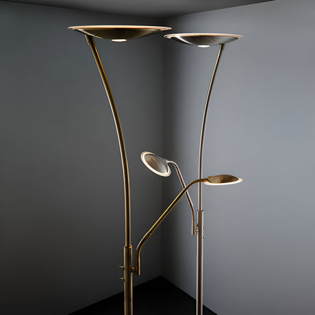 Aldcombe LED Floor Lamp - Brass & White