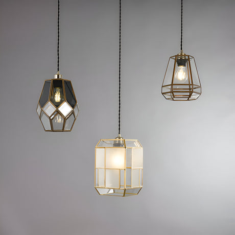 Chartwick Pendant Shade - Brass & Grey