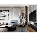 Rapero Chrome & Gold Gloss Standing Sculpture - 198cm