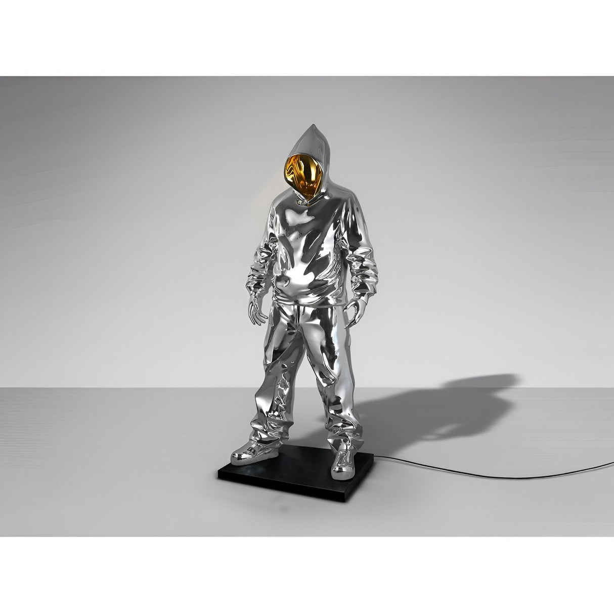 Rapero Chrome & Gold Gloss Standing Sculpture - 198cm