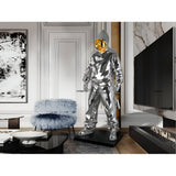 Rapero Chrome & Gold Gloss Standing Sculpture - 198cm