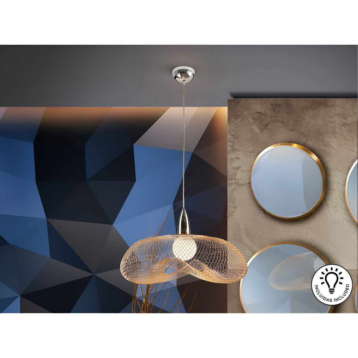 Forma Large 1 Light Pendant - Chrome/Gold