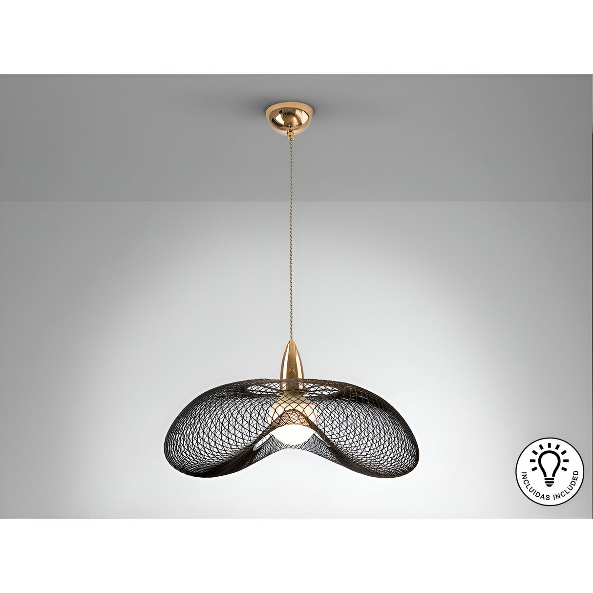 Forma Large 1 Light Pendant - Gold/Black