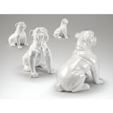 Bulldog White Gloss Outdoor Animal Sculpture - 109cm