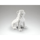 Bulldog White Gloss Outdoor Animal Sculpture - 109cm