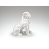 Bulldog White Gloss Outdoor Animal Sculpture - 109cm