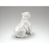 Bulldog White Gloss Outdoor Animal Sculpture - 109cm