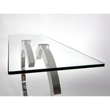 Casandra Glass & Stainless Steel Console Table – Transparent