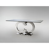 Casandra 8 Seater Glass & Stainless Steel Dining Table – Transparent
