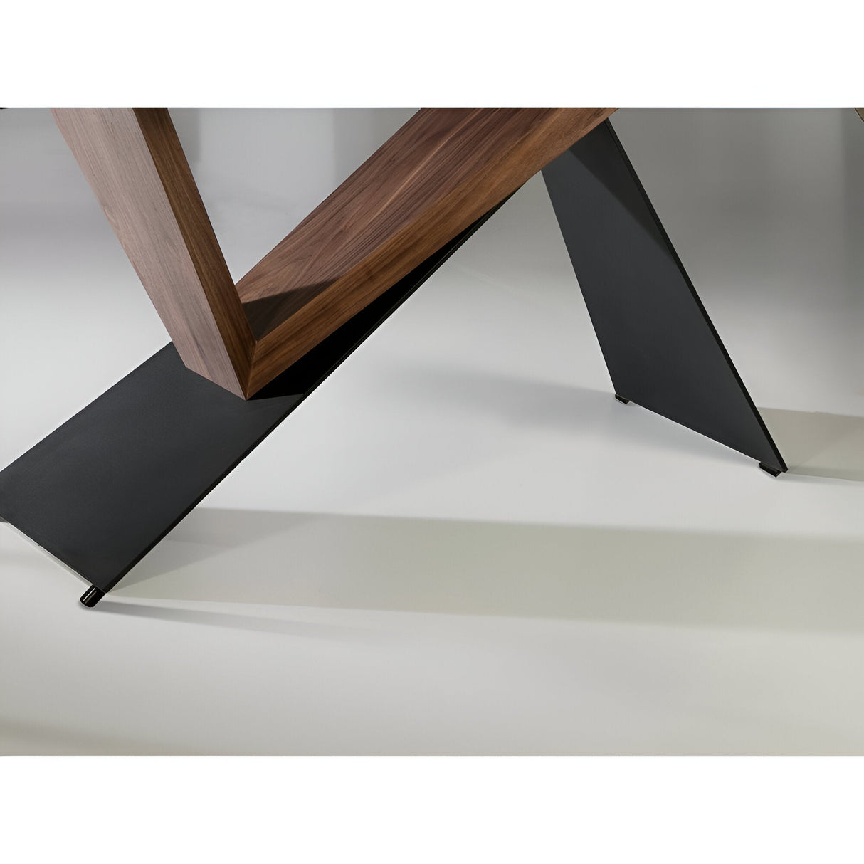 Noa 6 Seater Wood & Metal And Glass Dining Table – Black & Walnut And White