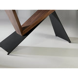 Noa 6 Seater Wood & Metal And Glass Dining Table – Black & Walnut And White