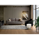 Candy Marble Effect Side Table - White & Brass
