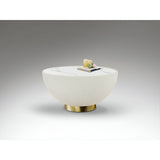 Candy Marble Effect Coffee Table - White & Brass