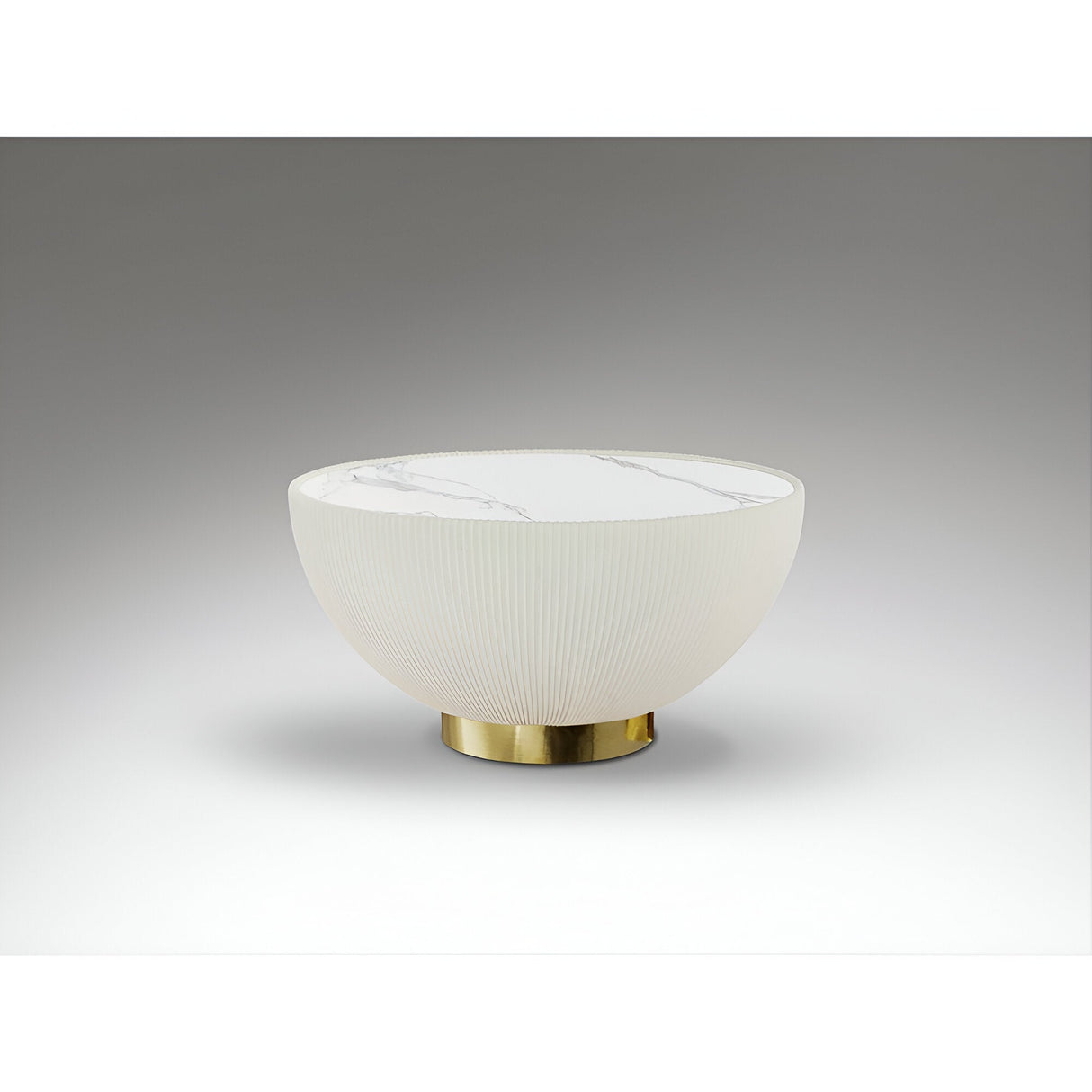 Candy Marble Effect Coffee Table - White & Brass