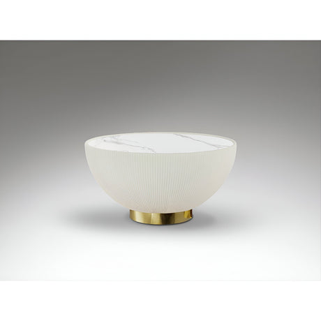 Candy Marble Effect Coffee Table - White & Brass