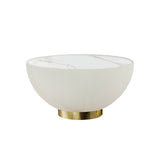Candy Marble Effect Coffee Table - White & Brass