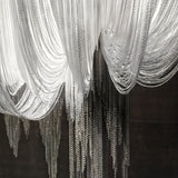 Valora 5 Light Metal Chain Veil Chandelier - Nickel