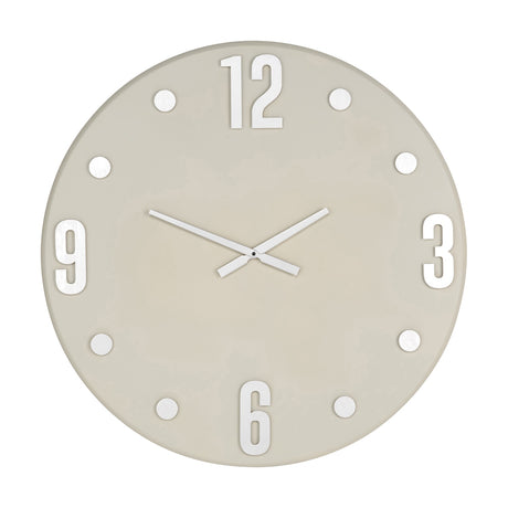 Round grey wall clock, 80cm, with bold silver numerals at 12, 3, 6 and 9, silver dot markers, slim silver hands, and a deep rim, shown on a plain white background.