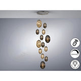 Ovila 13 Light Glass Cluster Pendant - Smoked Black/Brandy (With Remote Control)