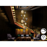 Ovila 13 Light Glass Cluster Pendant - Smoked Black/Brandy