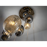 Ovila 13 Light Glass Cluster Pendant - Smoked Black/Brandy