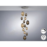 Ovila 13 Light Glass Cluster Pendant - Smoked Black/Brandy
