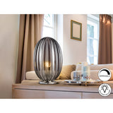 Ovila Glass Table Lamp - Smoke Black