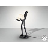 La Carga Black Sculpture With LED Opal Sphere Lights - 82cm