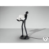 La Carga Black Sculpture With LED Opal Sphere Lights - 82cm