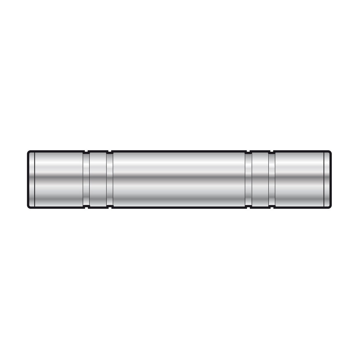 QTX 6.3mm stereo jack socket to socket coupler by AVSL, a metal inline barrel connector with threaded ends, shown on a plain white background.