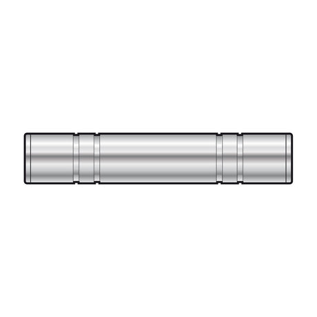 QTX 6.3mm stereo jack socket to socket coupler by AVSL, a metal inline barrel connector with threaded ends, shown on a plain white background.