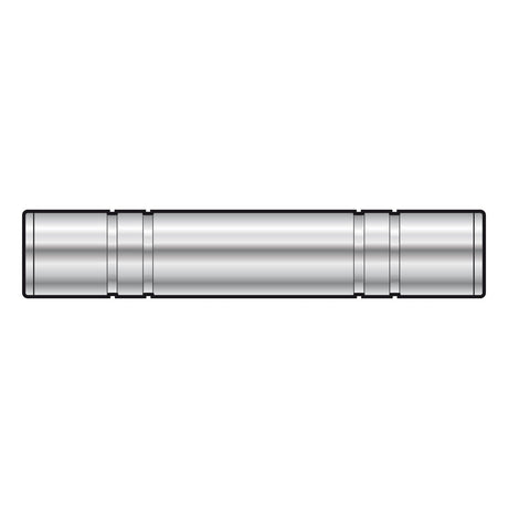 The product is a QTX Coupler 6.3mm Stereo Jack Socket to another 6.3mm Stereo Jack Socket, featuring a metallic cylindrical design with smooth surfaces and dark outlines at both ends. Faint horizontal lines trace its length against the plain white background, suggesting its use as an audio signal coupler.