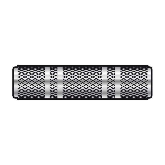 QTX 3.5mm stereo jack coupler by AVSL, a knurled metal inline back-to-back adaptor with female TRS sockets at both ends, on a white background.