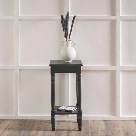 Heritage Black Pine Accent Side Table - 71cm