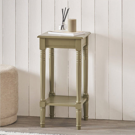 Heritage Olive Pine Accent Side Table - 71cm