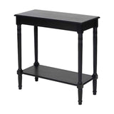 Heritage Black Pine Console Table, 80cm, with turned legs, a lower shelf, and a rectangular tabletop, shown against a plain white background.