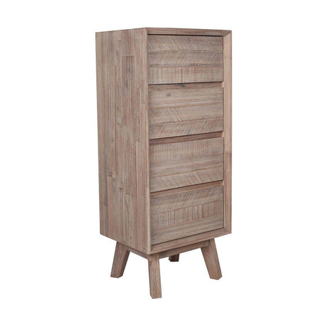 Kalmar Sand Wash Acacia 4 Drawer Tall Unit - 108cm