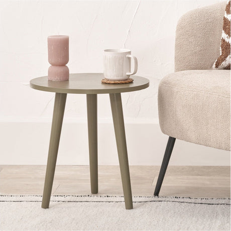 Croft Olive Pine Side Table - 42cm