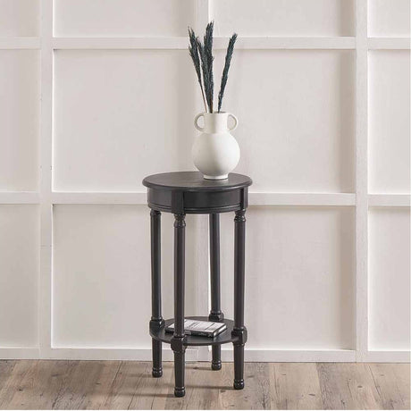 Heritage Black Pine Accent Side Table - 40cm
