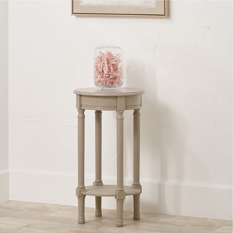 Heritage Putty Pine Accent Side Table - 40cm