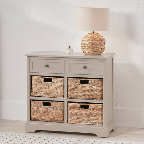 Devonshire Putty Pine 2 Drawer 4 Basket Unit Sideboard - 70cm