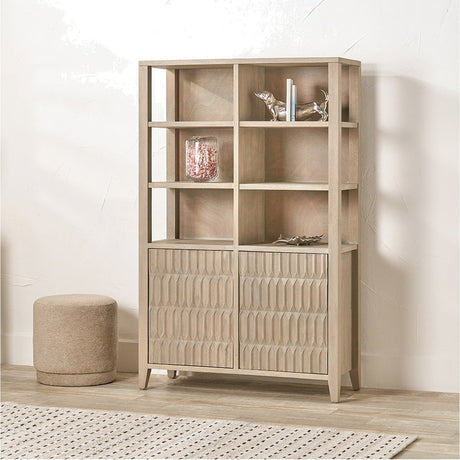 Khao Light Grey Mango 2 Door 6 Niche Shelf Shelving Unit - 166cm